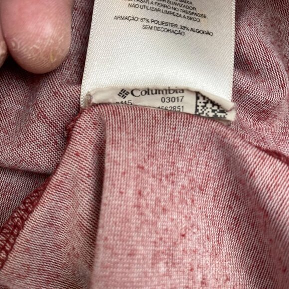 Columbia Men's Henley Shirt Medium Red Long-Sleeve Omni-Wick Polyester/Cotton - Picture 7 of 10